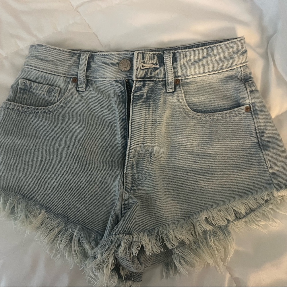 PacSun Light Blue Frayed Jean Shorts